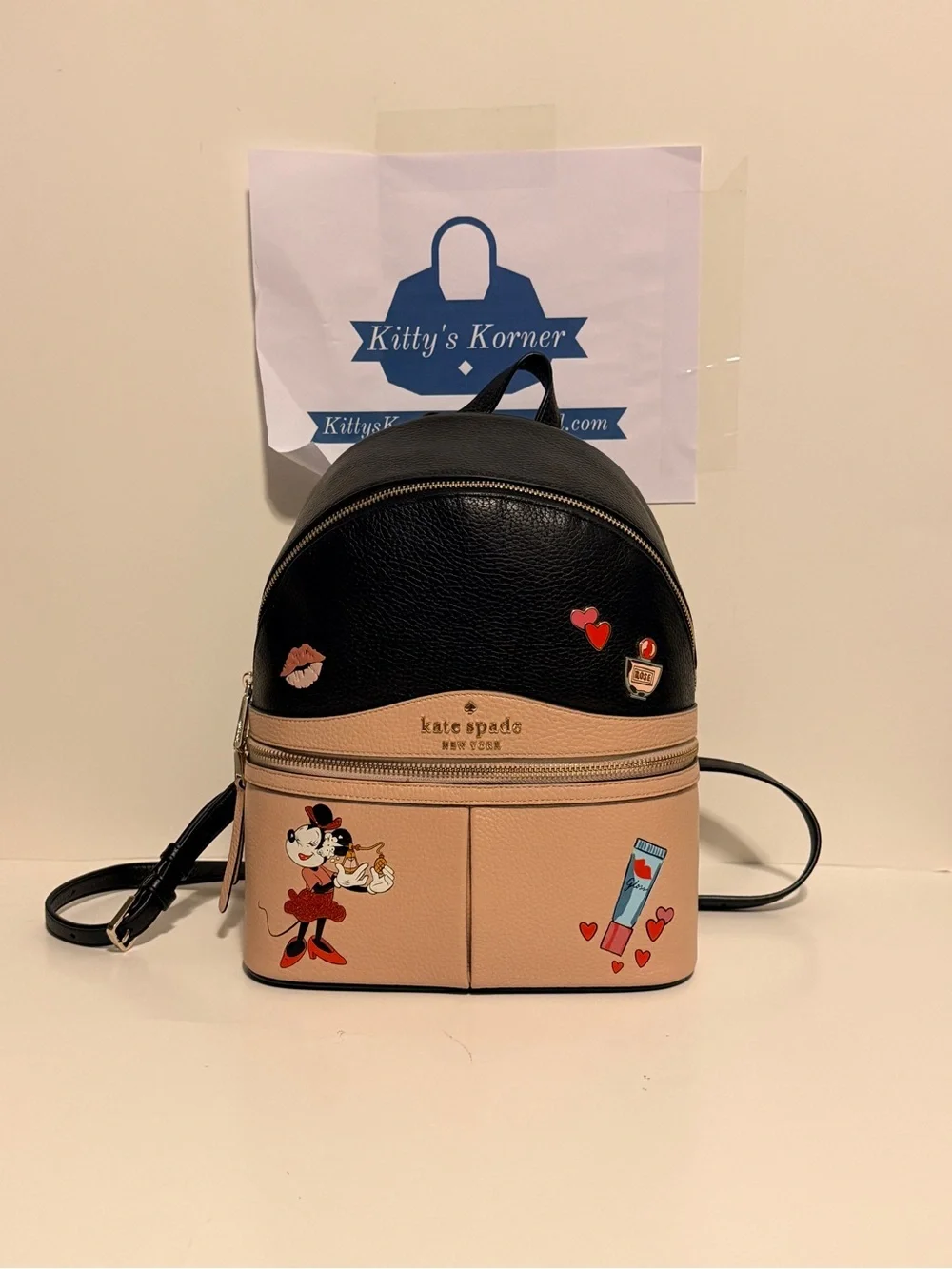 NWT Limited Edition Kate Spade X Disney Minnie Mouse Backpack Pink-Black Color
